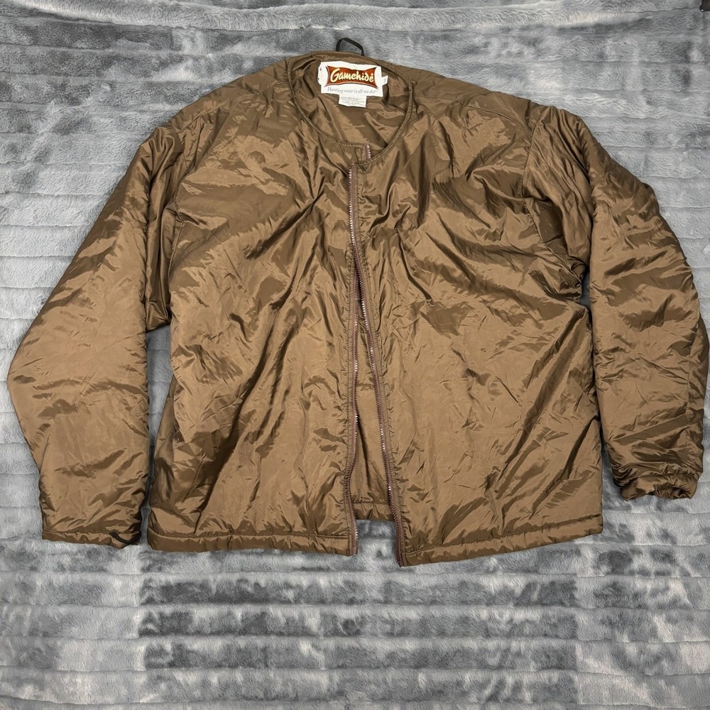 Gamehide Mens Brown Insulated Full Zip Hunting Liner Jacket XXL 7618